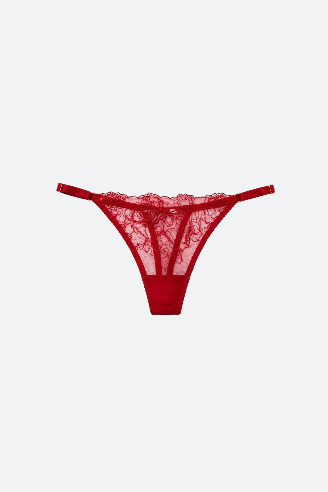City Angel Sheer Rose Lace Thong