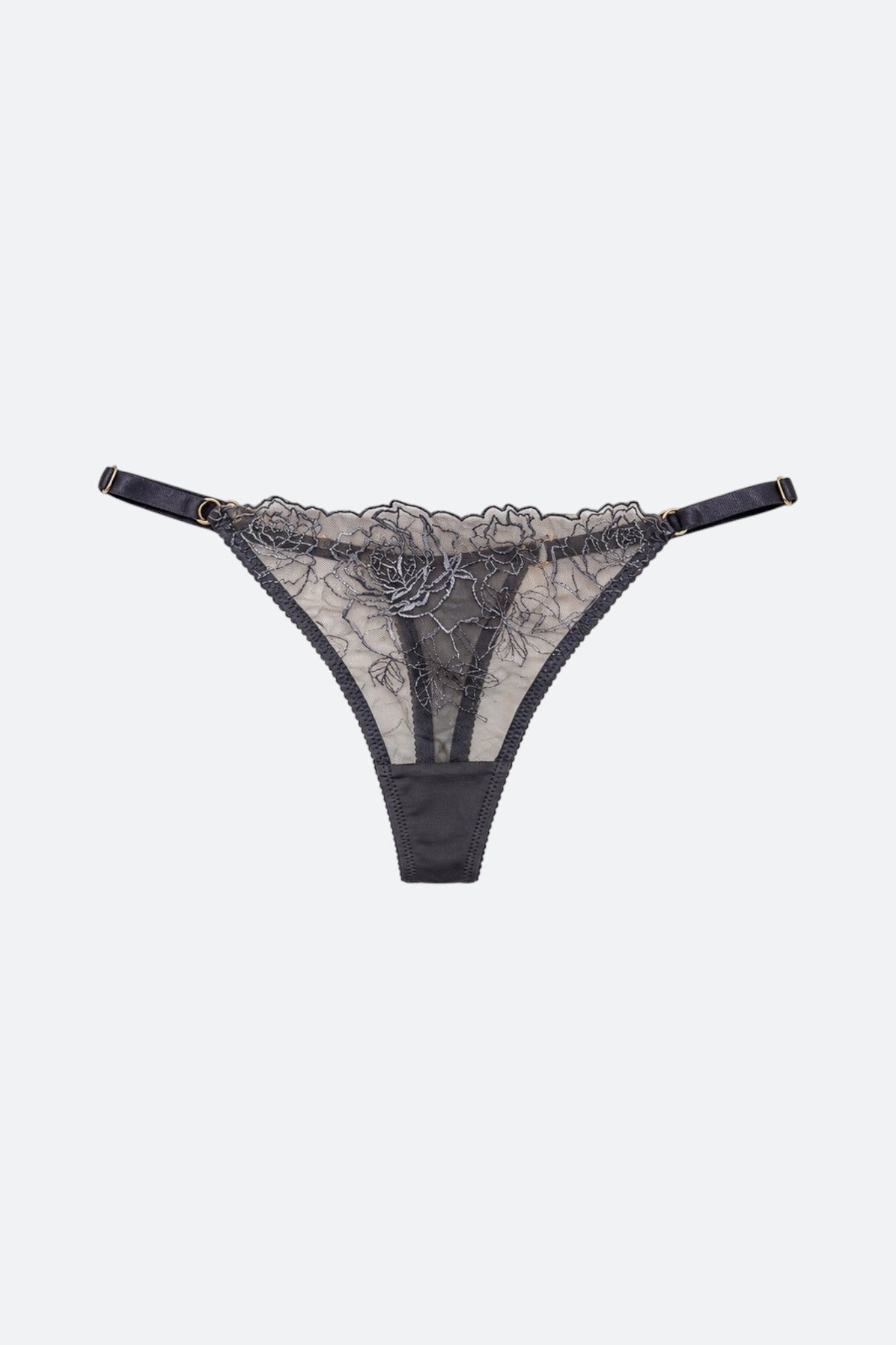 City Angel Sheer Rose Lace Thong